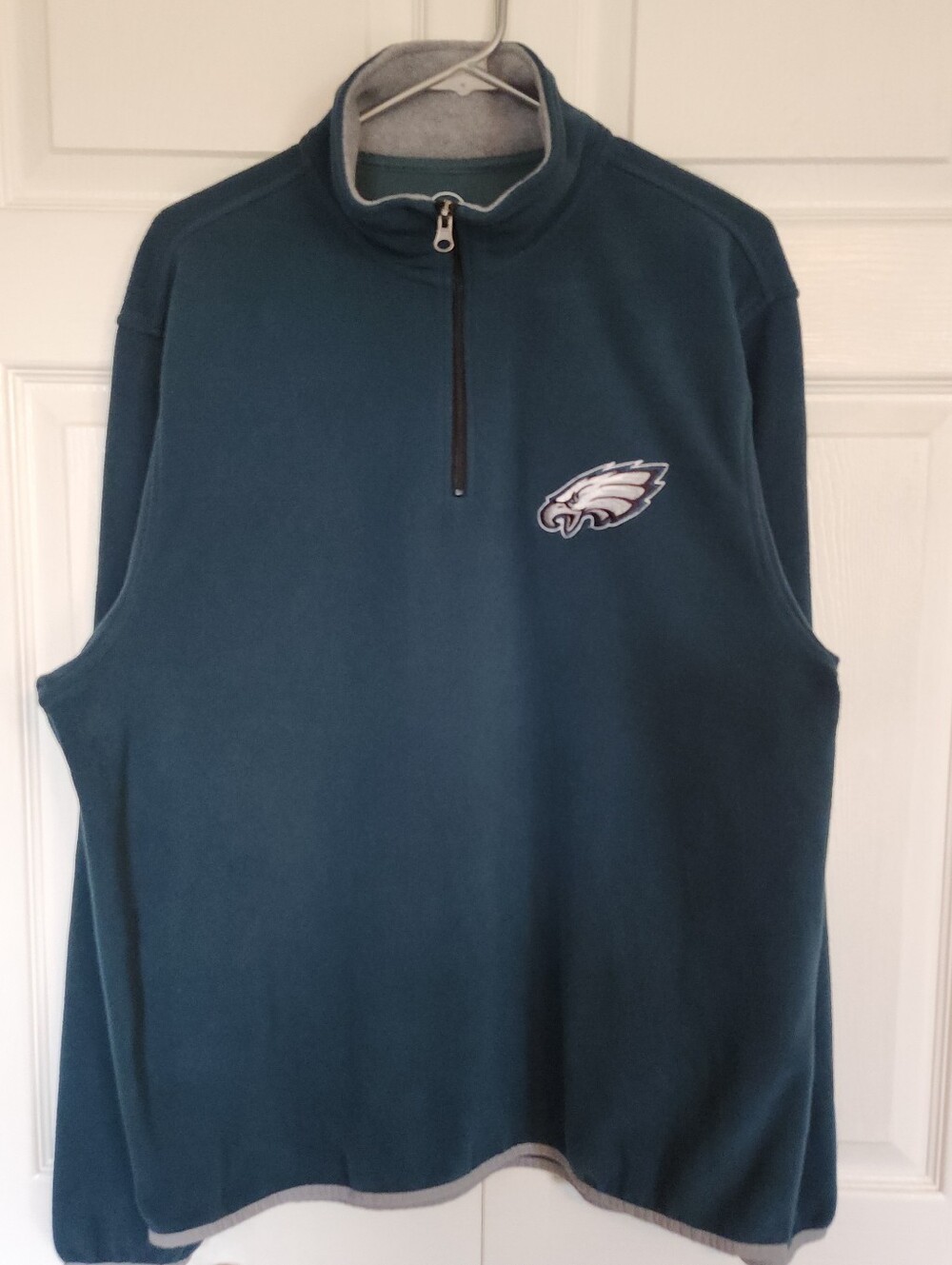 '47 Brand Philadelphia Eagles 1/4 Zip Mockneck Fleece Embroidered Kelly Green L